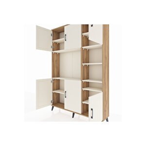 Arges Gardrop 10 Raflı 6 Kapaklı 132x30x195 Çam-aytaşı