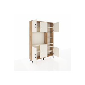 Arges Gardrop 10 Raflı 6 Kapaklı 132x30x195 Çam-aytaşı