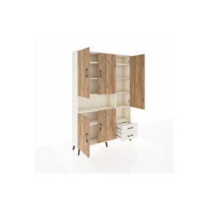 Arges Dolap 10 Raflı 2 Çekmeceli 5 Kapaklı 132x30x195 Aytaşı-çam/aytaşı