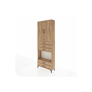 Arges Dolap 4 Raflı 5 Çekmeceli 2 Kapaklı 88x30x243 Çam-çam