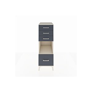 Kronos Dolap Tek Raflı 4 Çekmeceli 44x59x134 Aytaşı-antrasit
