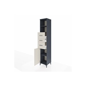 Hyperion Dolap 3 Raflı 3 Çekmeceli Tek Kapaklı 44x44x243 Antrasit-aytaşı