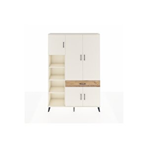 Arges Dolap 8 Raflı Tek Çekmeceli 5 Kapaklı 132x30x195 Aytaşı-aytaşı/çam