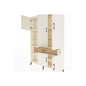 Arges Dolap 8 Raflı Tek Çekmeceli 5 Kapaklı 132x30x195 Aytaşı-aytaşı/çam