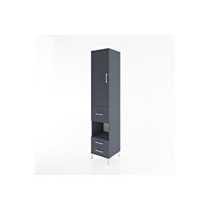 Hyperion Dolap 3 Raflı 3 Çekmeceli Tek Askılı 44x44x221 Antrasit-antrasit
