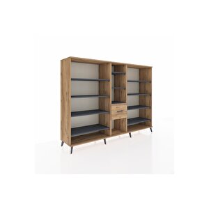 Hyperion Dolap 11 Raflı 3 Çekmeceli  220x44x163 Çam-antrasit/çam