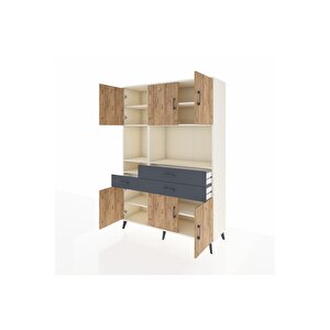 Hyperion Dolap 9 Raflı 3 Çekmeceli 6 Kapaklı 132x44x195 Aytaşı-çam/antrasit