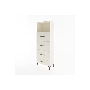 Arges Dolap Tek Raflı 4 Çekmeceli 60x30x163 Aytaşı-aytaşı