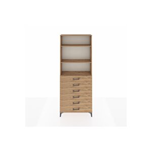 Arges Dolap 3 Raflı 6 Çekmeceli 88x30x221 Çam-çam