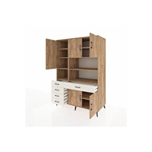 Kronos Dolap 9 Raflı 5 Çekmeceli 5 Kapaklı 132x59x195 Çam-çam/aytaşı