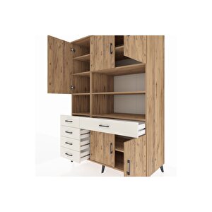 Kronos Dolap 9 Raflı 5 Çekmeceli 5 Kapaklı 132x59x195 Çam-çam/aytaşı