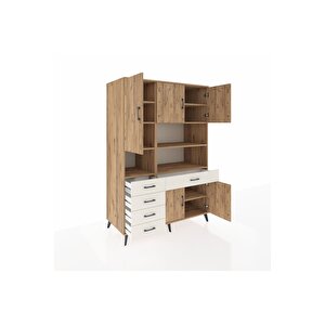 Kronos Dolap 9 Raflı 5 Çekmeceli 5 Kapaklı 132x59x195 Çam-çam/aytaşı