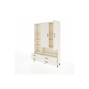 Arges Gardrop 8 Raflı 4 Çekmeceli 2 Kapaklı 132x30x195 Aytaşı-aytaşı