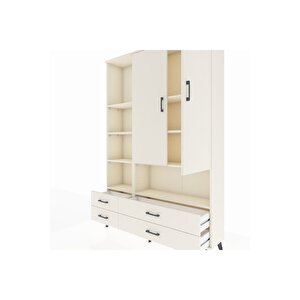 Arges Gardrop 8 Raflı 4 Çekmeceli 2 Kapaklı 132x30x195 Aytaşı-aytaşı