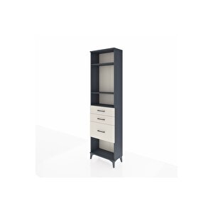 Arges Dolap 3 Raflı 3 Çekmeceli 60x30x221 Antrasit-aytaşı