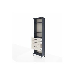 Arges Dolap 3 Raflı 3 Çekmeceli 60x30x221 Antrasit-aytaşı