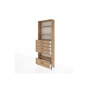 Arges Dolap 4 Raflı 5 Çekmeceli 88x30x243 Çam-çam