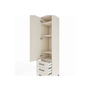 Hyperion Dolap 4 Raflı 3 Çekmeceli Tek Kapaklı 44x44x195 Aytaşı-aytaşı