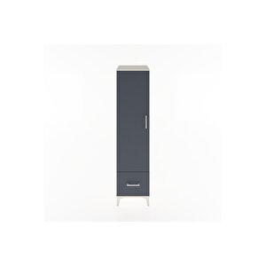 Hyperion Dolap 4 Raflı Tek Çekmeceli Tek Kapaklı 44x44x182 Aytaşı-antrasit