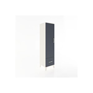 Hyperion Dolap 4 Raflı Tek Çekmeceli Tek Kapaklı 44x44x182 Aytaşı-antrasit