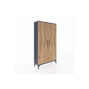 Arges Dolap 4 Raflı 2 Kapaklı 88x30x163 Antrasit-çam