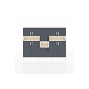 Arges Dolap 14 Raflı 10 Kapaklı 220x30x163 Aytaşı-antrasit/aytaşı