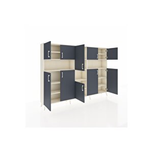 Arges Dolap 14 Raflı 10 Kapaklı 220x30x163 Aytaşı-antrasit/aytaşı