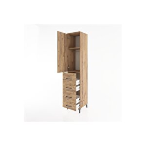 Hyperion Dolap 2 Raflı 4 Çekmeceli Tek Askılı 44x44x221 Çam-çam