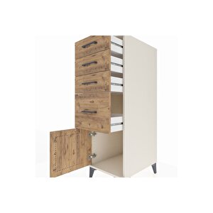 Kronos Dolap 4 Çekmeceli Tek Kapaklı 44x59x134 Aytaşı-çam