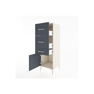 Hyperion Dolap 3 Çekmeceli Tek Kapaklı 44x44x134 Aytaşı-antrasit