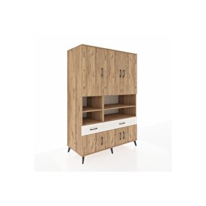 Kronos Dolap 8 Raflı 2 Çekmeceli 6 Kapaklı 132x59x195 Çam-çam/aytaşı