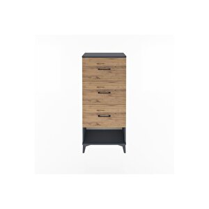 Arges Dolap 3 Çekmeceli 60x30x134 Antrasit-çam