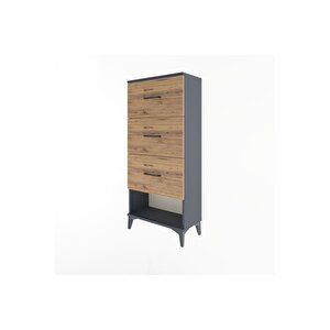 Arges Dolap 3 Çekmeceli 60x30x134 Antrasit-çam