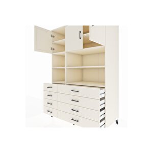 Kronos Dolap 8 Raflı 8 Çekmeceli 3 Kapaklı 132x59x195 Aytaşı-aytaşı/aytaşı