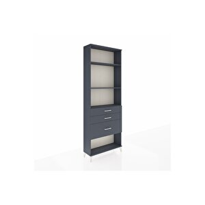 Arges Dolap 3 Raflı 3 Çekmeceli 88x30x243 Antrasit-antrasit