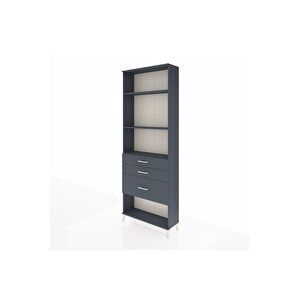 Arges Dolap 3 Raflı 3 Çekmeceli 88x30x243 Antrasit-antrasit