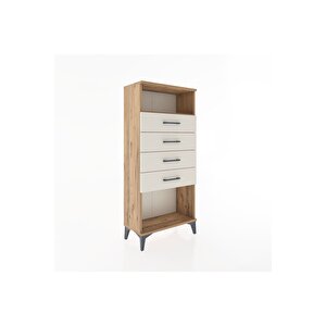 Hyperion Dolap Tek Raflı 4 Çekmeceli 60x44x134 Çam-aytaşı