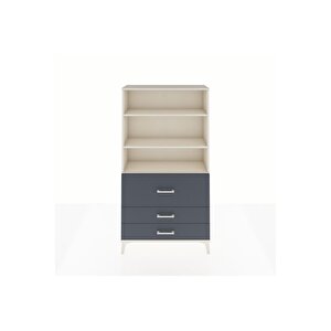 Arges Dolap 3 Raflı 3 Çekmeceli 88x30x163 Aytaşı-antrasit