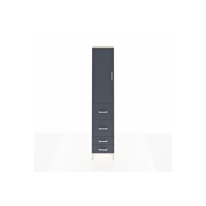 Arges Dolap 3 Raflı 4 Çekmeceli Tek Kapaklı 44x30x221 Aytaşı-antrasit