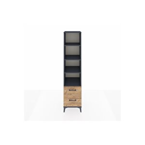 Hyperion Dolap 4 Raflı 2 Çekmeceli 44x44x195 Antrasit-çam