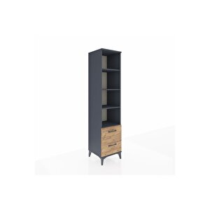 Hyperion Dolap 4 Raflı 2 Çekmeceli 44x44x195 Antrasit-çam