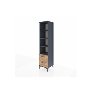 Hyperion Dolap 4 Raflı 2 Çekmeceli 44x44x195 Antrasit-çam