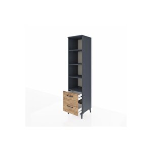 Hyperion Dolap 4 Raflı 2 Çekmeceli 44x44x195 Antrasit-çam