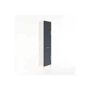 Hyperion Dolap 3 Raflı Tek Çekmeceli Tek Askılı 44x44x221 Aytaşı-antrasit