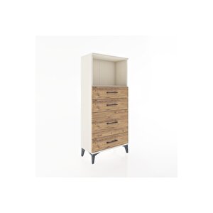 Hyperion Dolap Tek Raflı 4 Çekmeceli 60x44x134 Aytaşı-çam