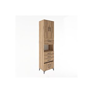 Hyperion Dolap 3 Raflı 4 Çekmeceli 4 Kapaklı 60x44x243 Çam-çam