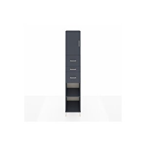 Hyperion Dolap 3 Raflı 3 Çekmeceli Tek Kapaklı 44x44x243 Antrasit-antrasit