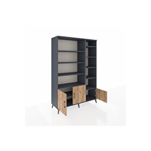 Hyperion Dolap 10 Raflı 3 Kapaklı 132x44x195 Antrasit-çam/antrasit