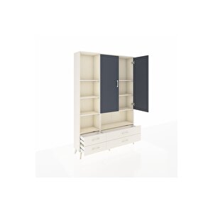 Arges Dolap 8 Raflı 4 Çekmeceli 2 Kapaklı 132x30x195 Aytaşı-antrasit/aytaşı