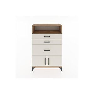 Hyperion Dolap Tek Raflı 3 Çekmeceli 2 Kapaklı 88x44x134 Çam-aytaşı